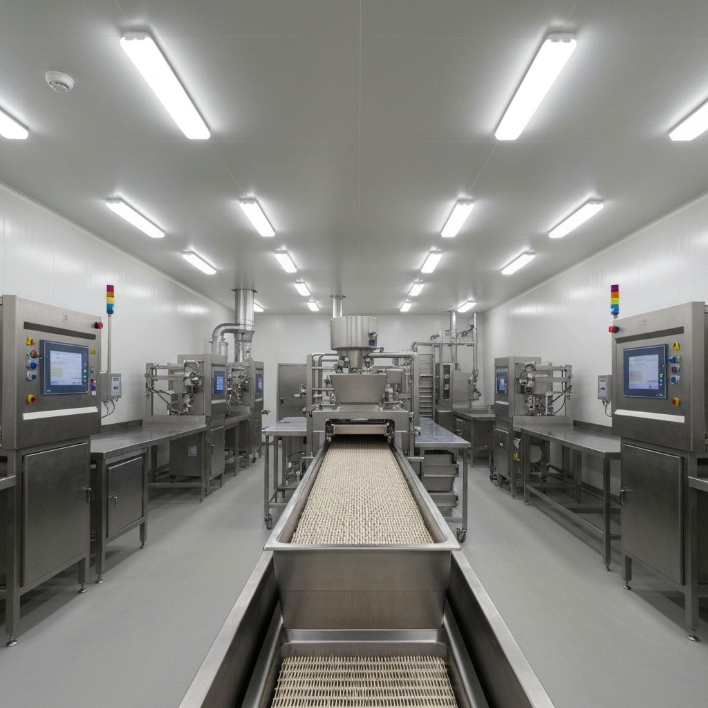 Food processing facility with hygiene controls